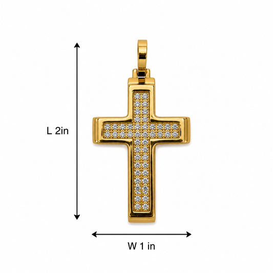 Gold Plated Steel Cross Pendant