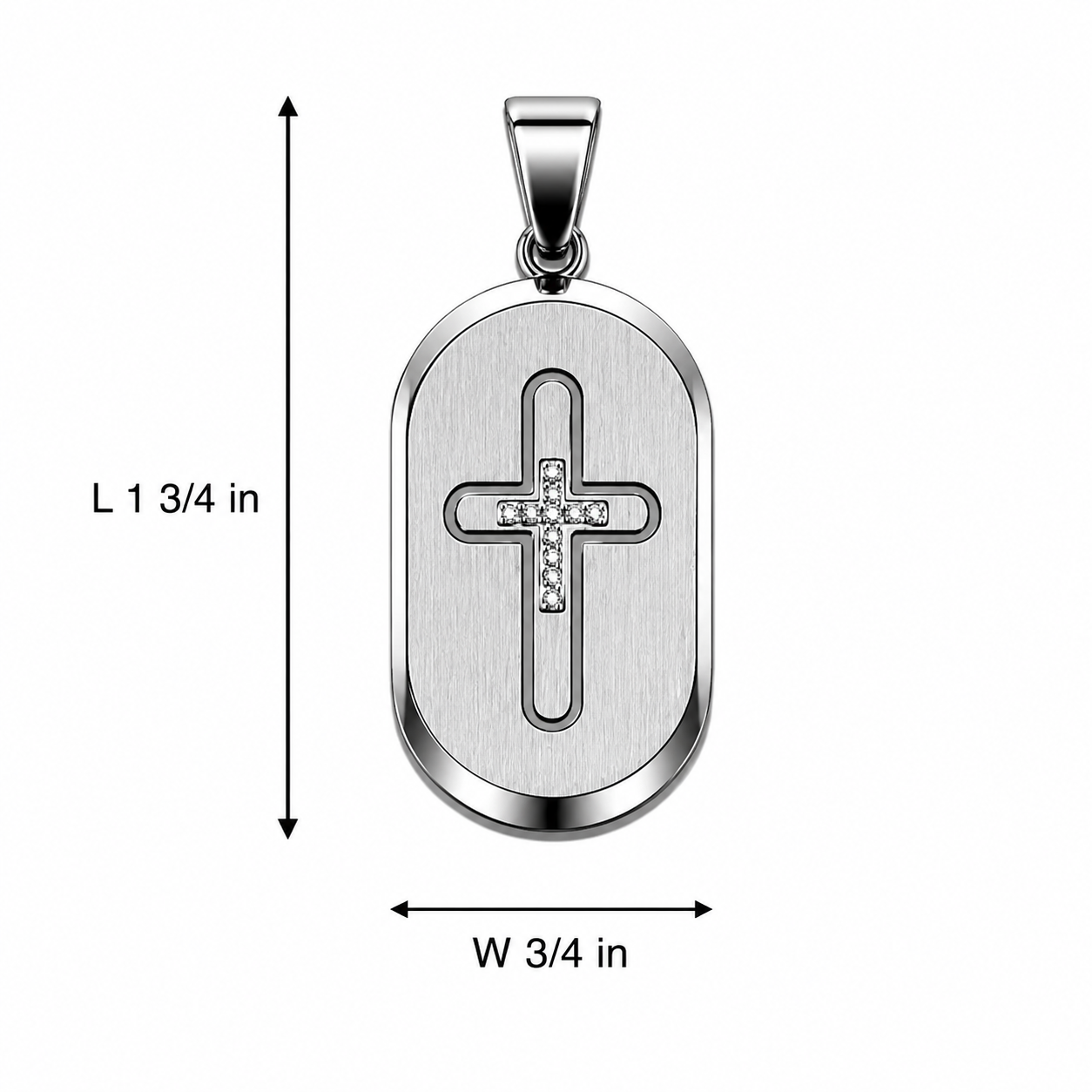 Stainless Steel Capsule Cross Pendant