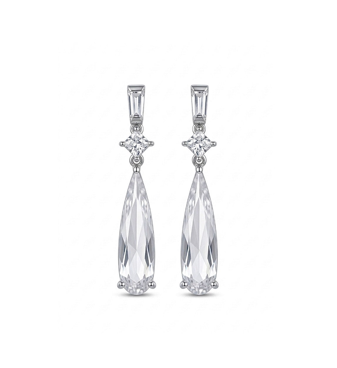 Sterling Silver Teardrop Drop Earrings