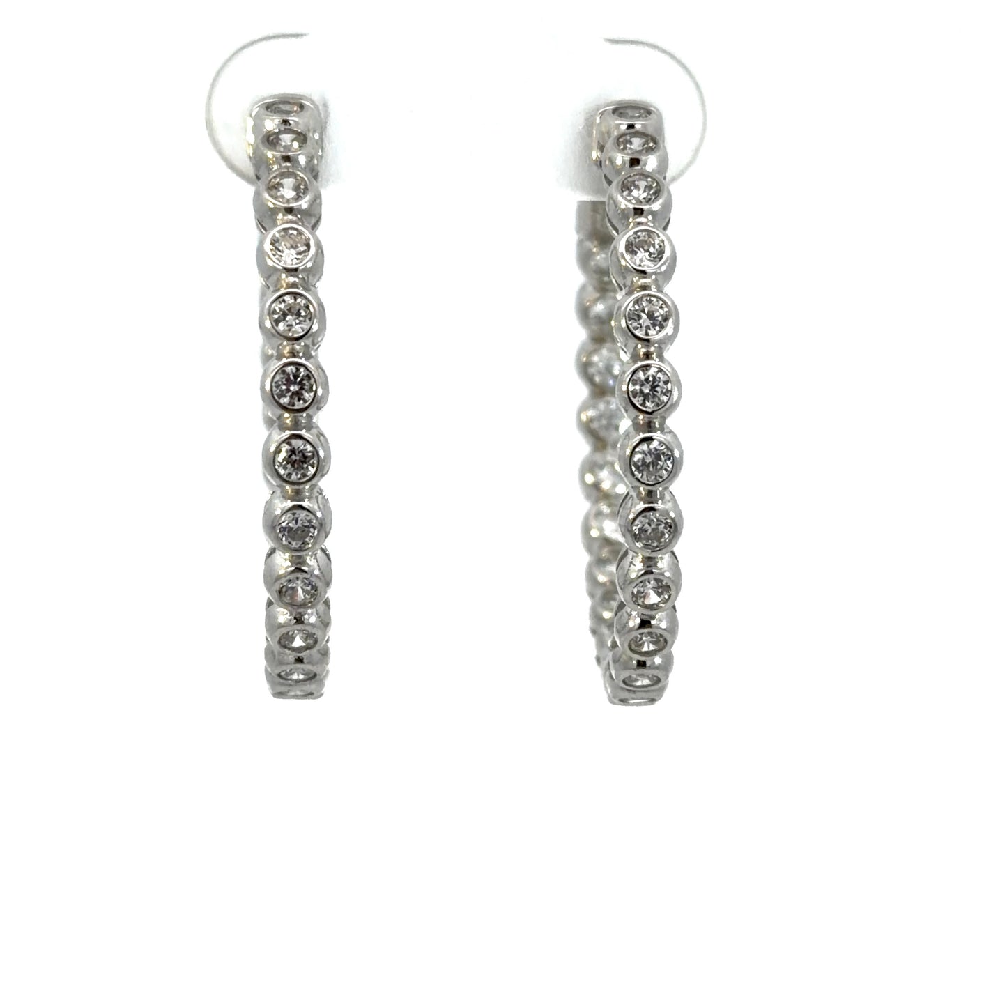 Bezel Set Hoop Earrings