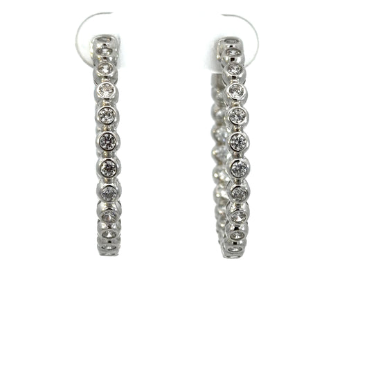 Bezel Set Hoop Earrings