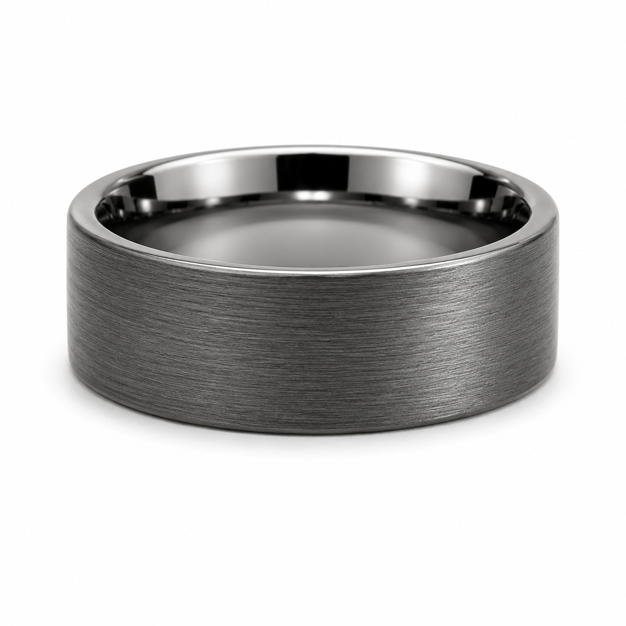 Gunmetal Brushed 6Tungsten Pipe-Cut Band