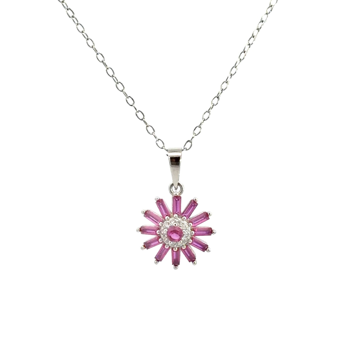 Floral Design Ruby Necklace