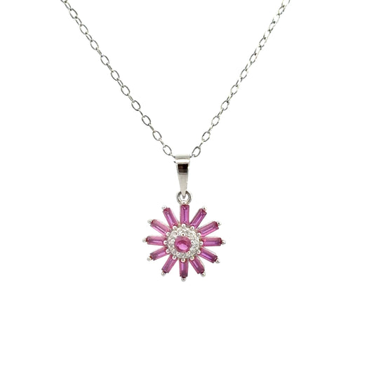 Floral Design Ruby Necklace