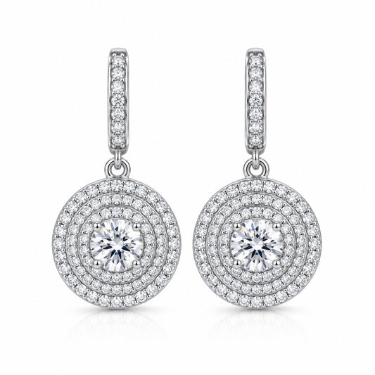 Sterling Silver Circle Drop Earrings