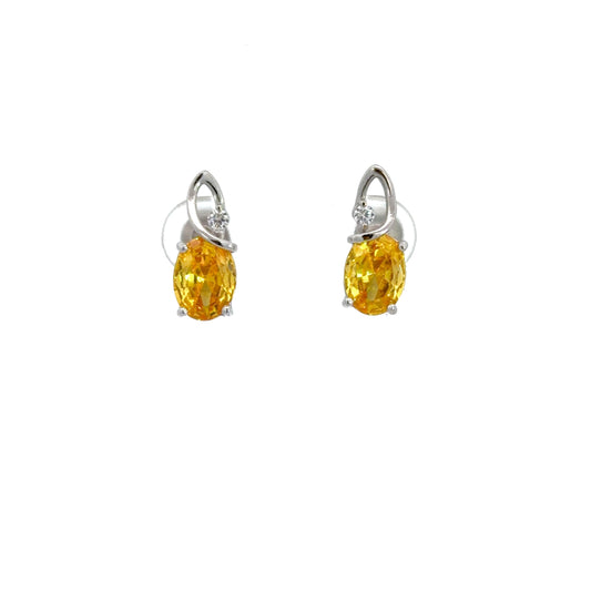 Stud Topaz Cubic Zirconia Earrings