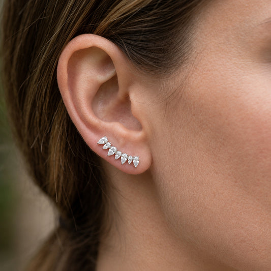 Sterling Silver Ear Climber Earrings