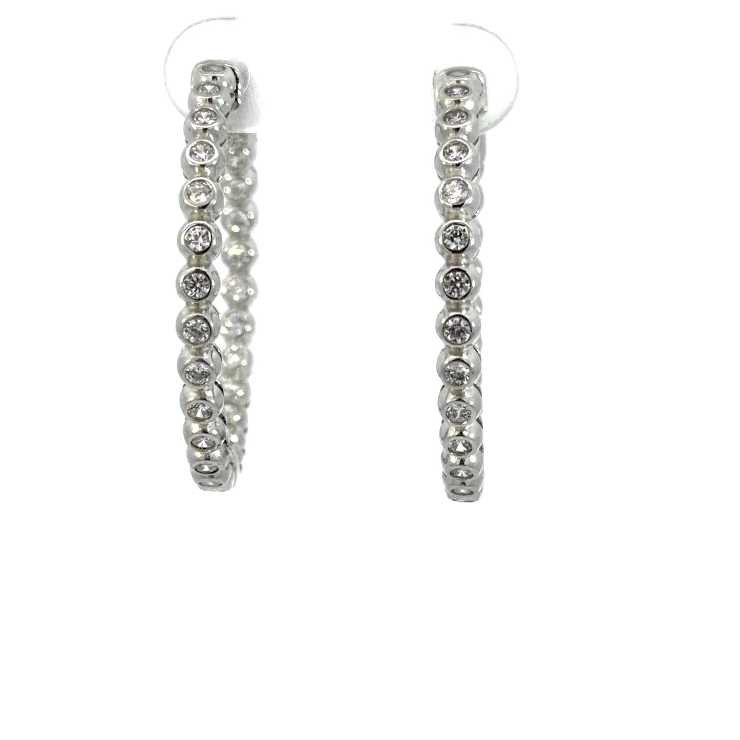 Bezel Set Hoop Earrings