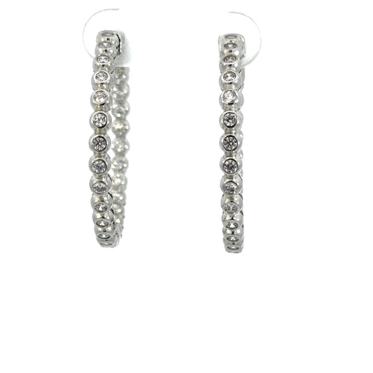 Bezel Set Hoop Earrings