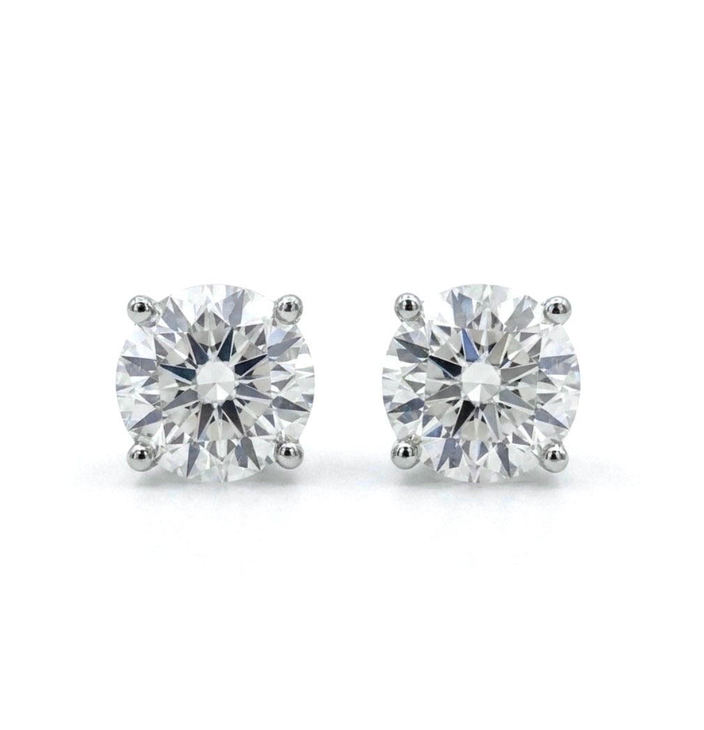 Sterling Silver Solitaire Brilliant-cut Necklace & Stud Earring Set