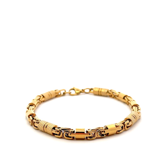 Men's Gold-Plated Byzantine Box Link  Chain Bracelet
