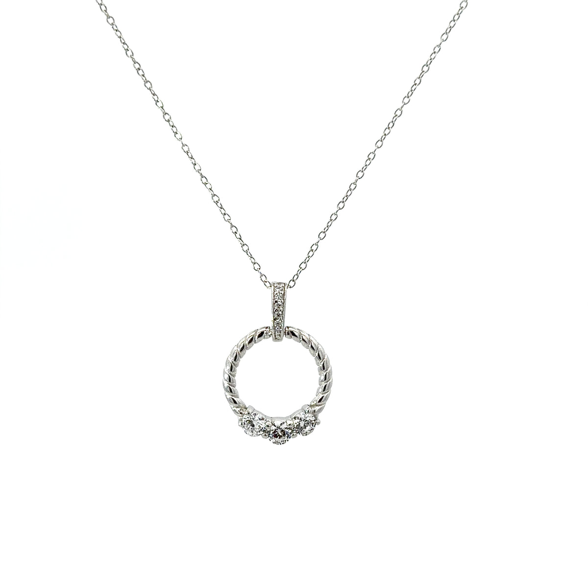 Sterling Silver Twisted Eternity Circle Necklace