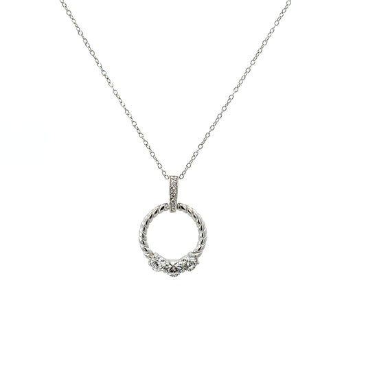 Sterling Silver Twisted Eternity Circle Necklace