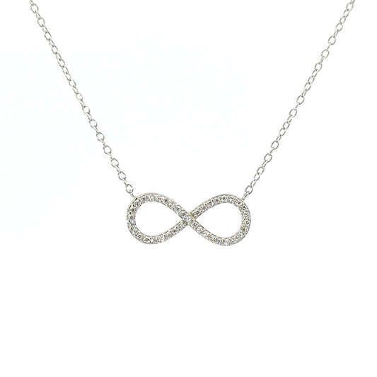 Sterling Silver Cubic Zirconia Infinity Necklace