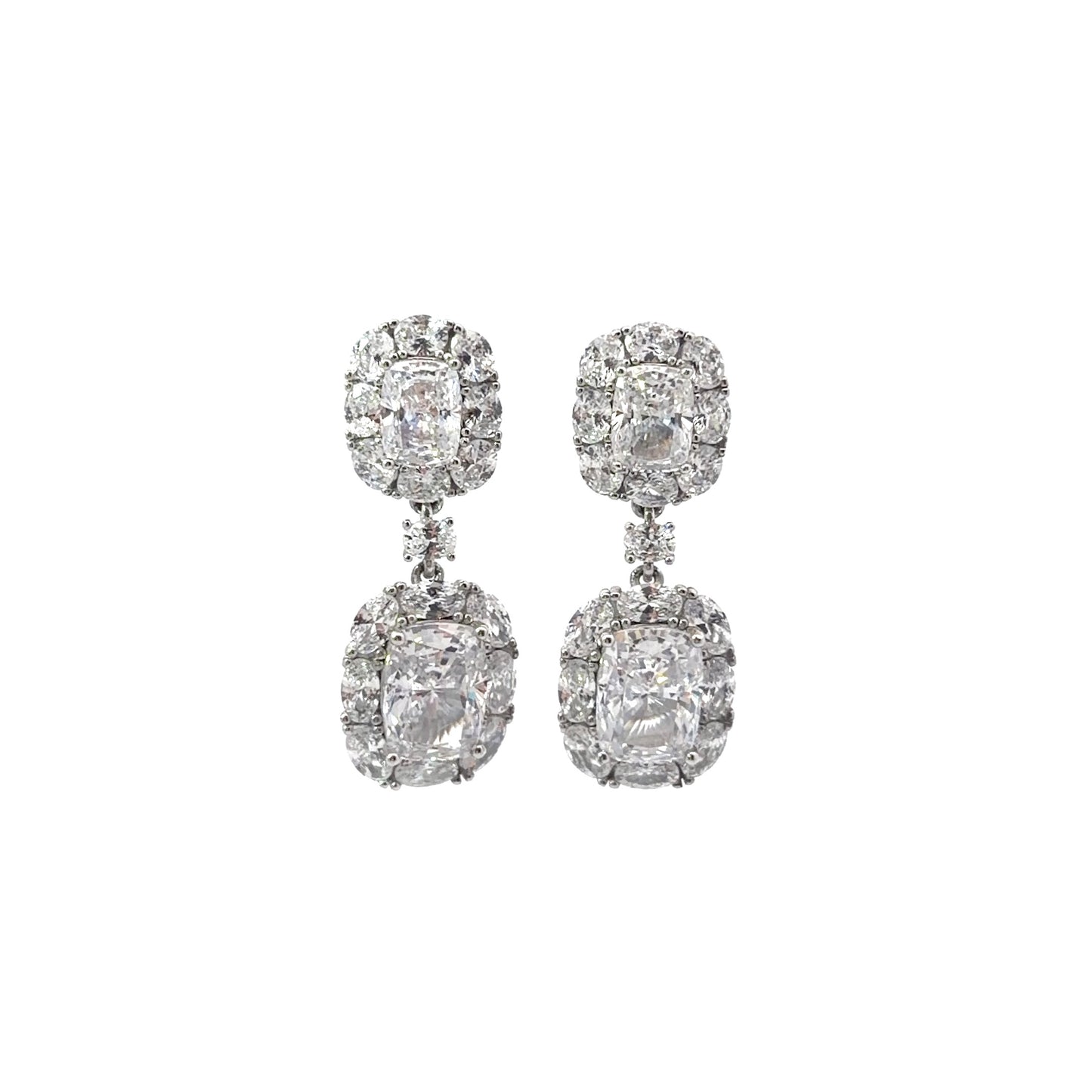 Sterling Silver Elegant Double Drop Earrings