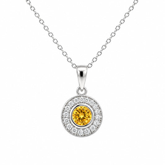 Sterling Silver Yellow Topaz Necklace