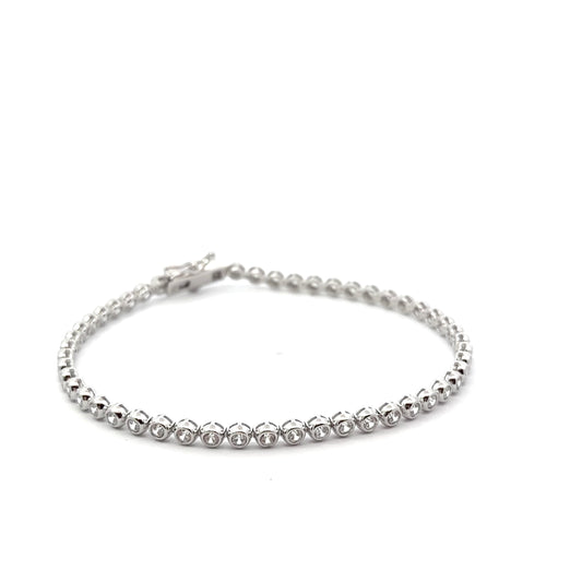 Sterling silver 8 Inch Cubic Zirconia Tennis Bracelet