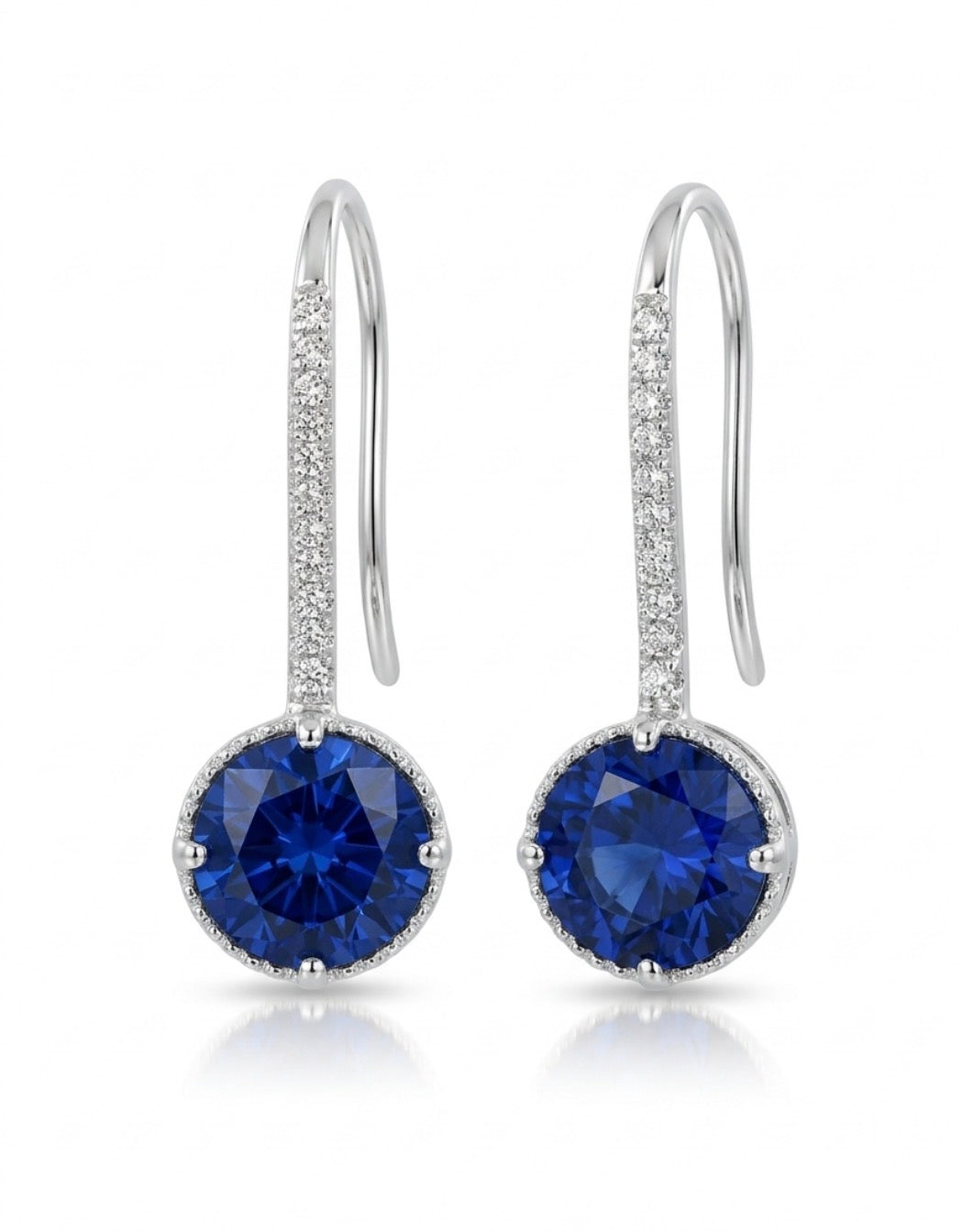 Sterling Silver Tanzanite French Hook Earrings