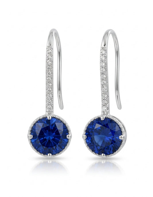 Sterling Silver Tanzanite French Hook Earrings