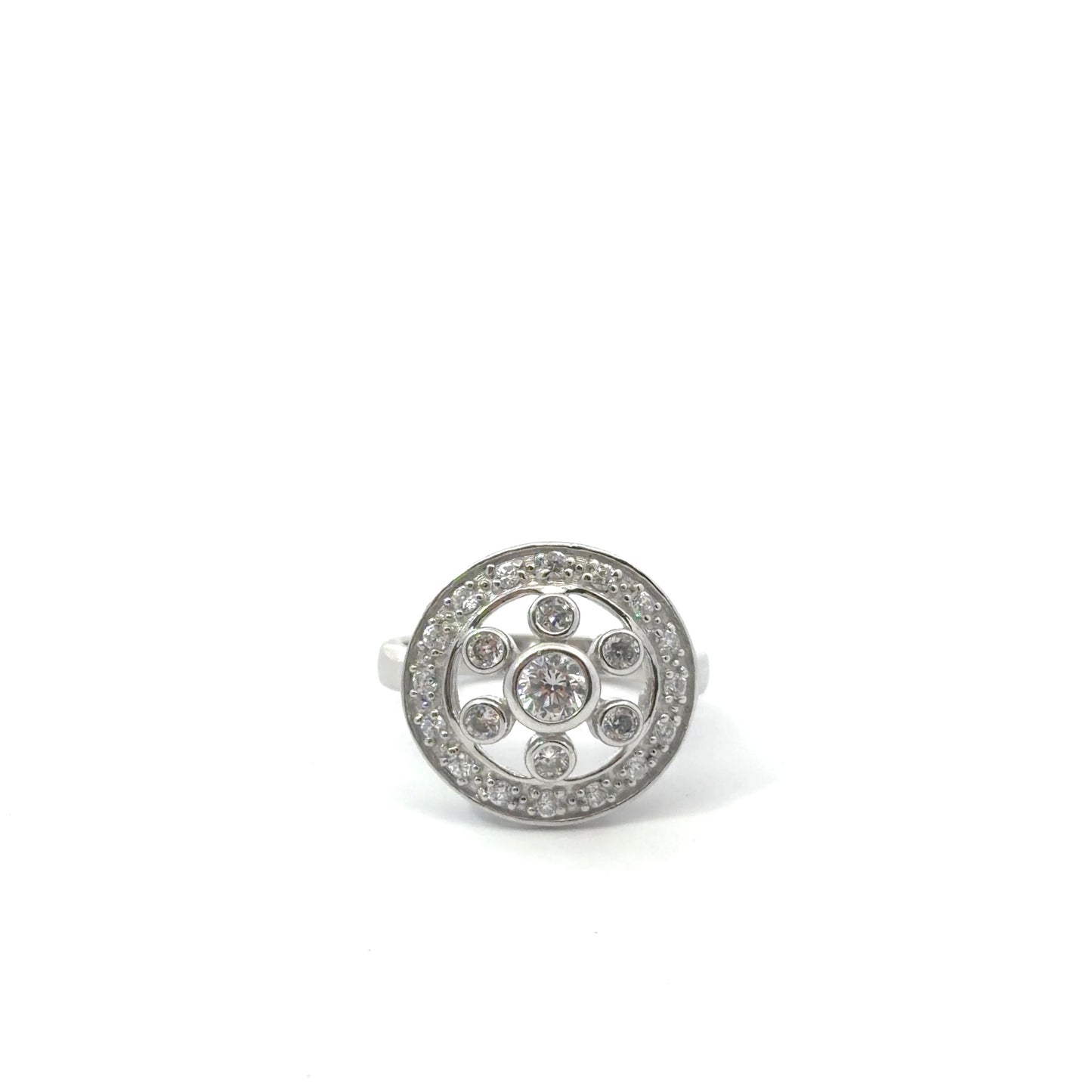 Sterling Silver Round Cubic Zirconia Ring
