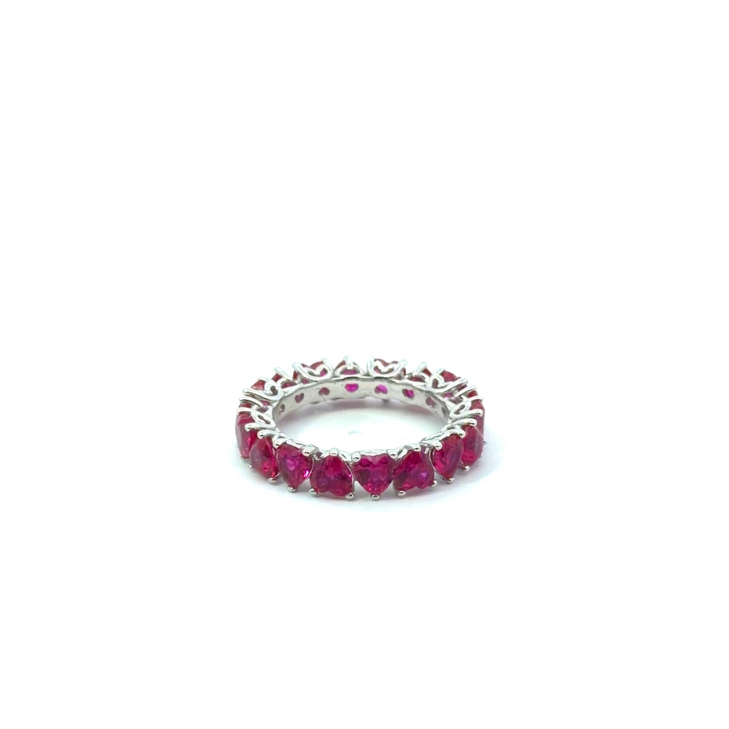 Sterling Silver Heart Shaped Eternity Ring