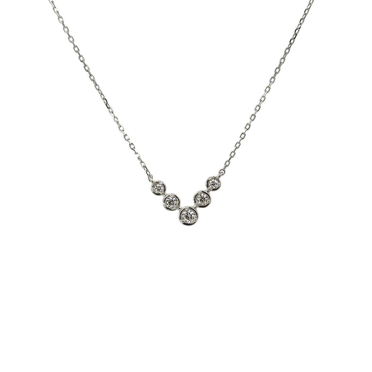 Sterling Silver Graduated Chevron Necklace