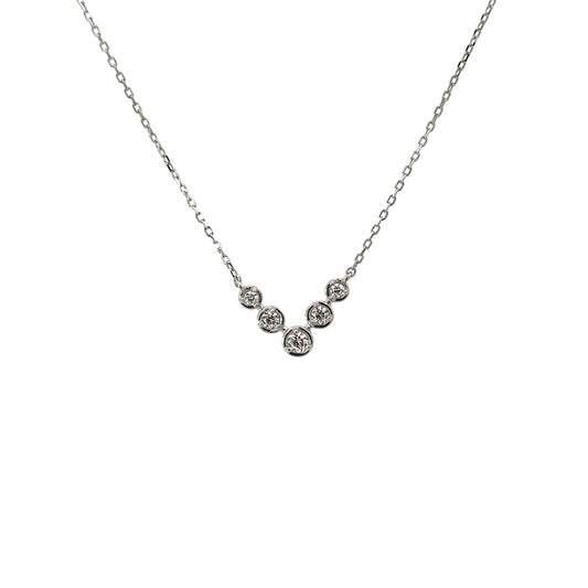 Sterling Silver Graduated Chevron Necklace