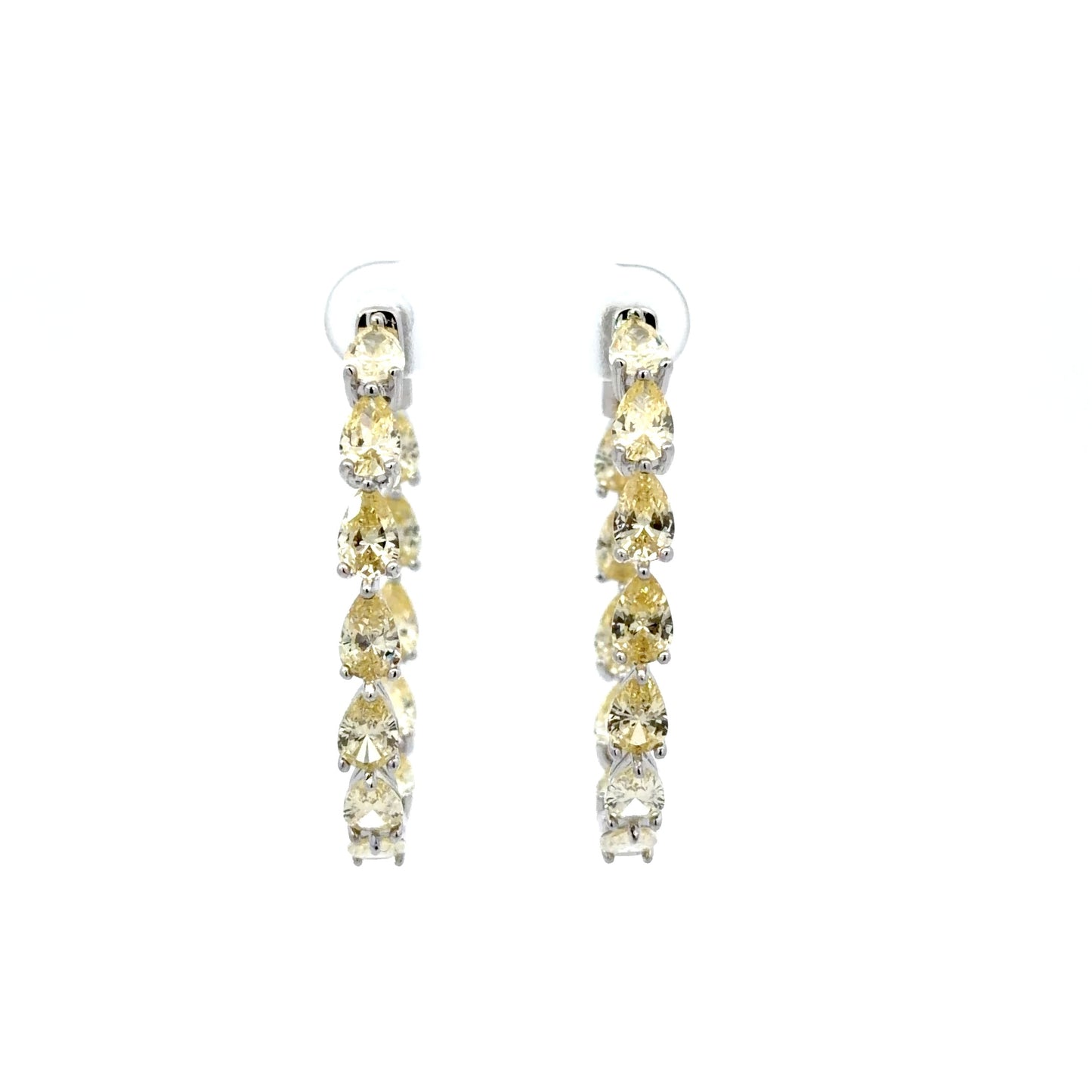 Radiant Pear Cut Large Hoop Earrings