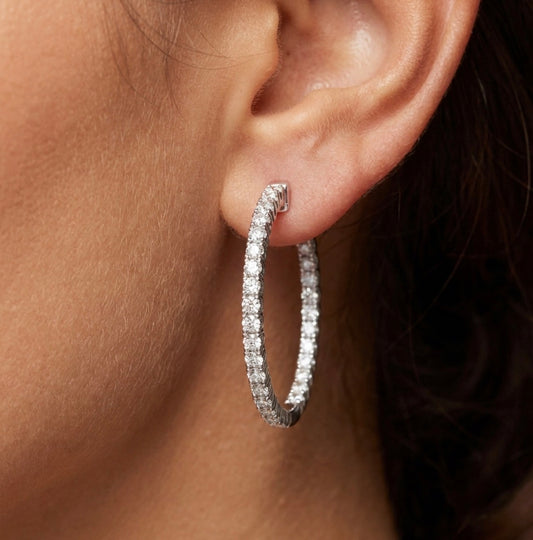 Inside-Out Round Shape Hoop Earrings