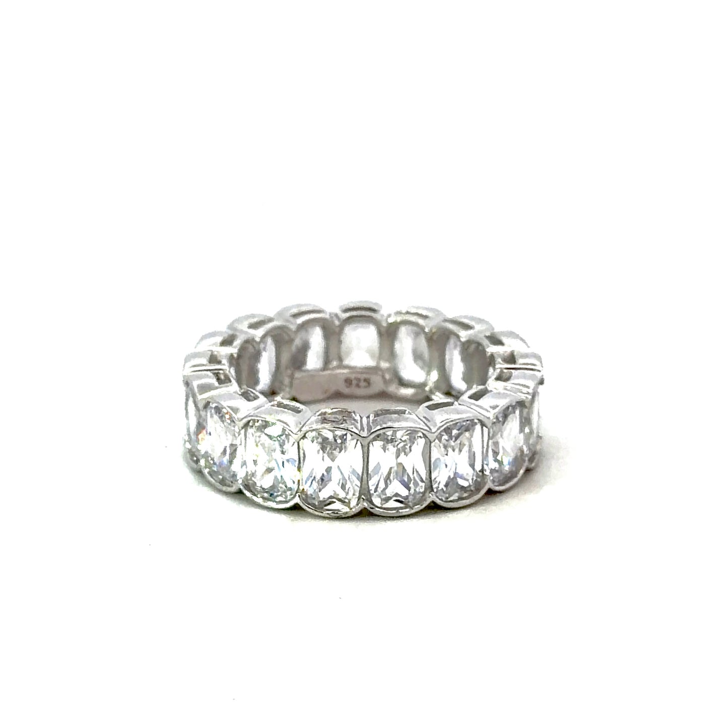 Sterling Silver oval cut Eternity Ring