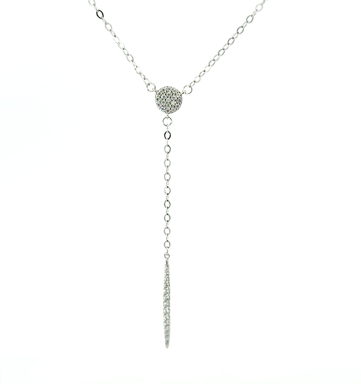 Sterling Silver Celestial Disc Lariat Necklace