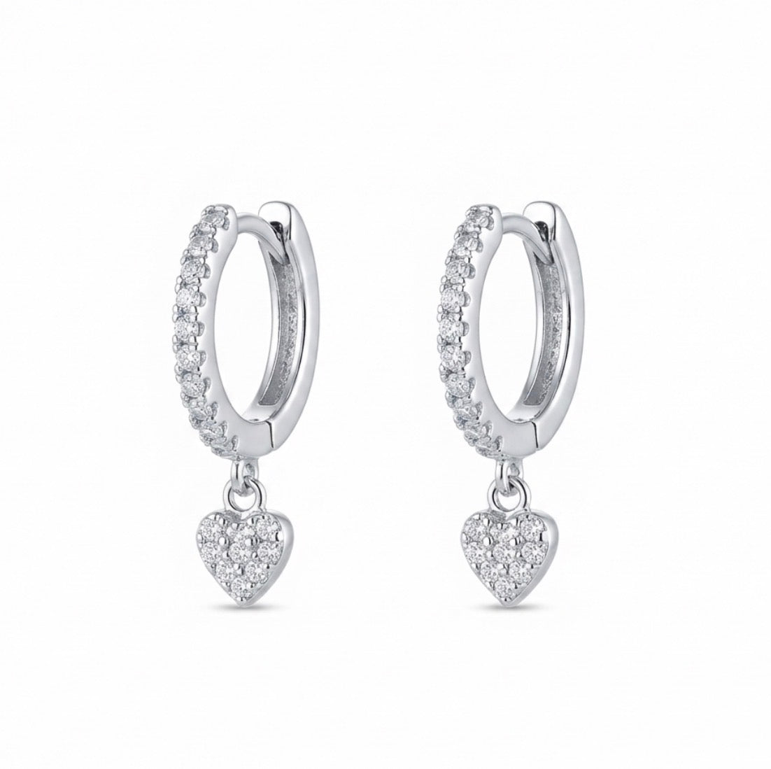 Sterling Silver Heart Shaped Earrings