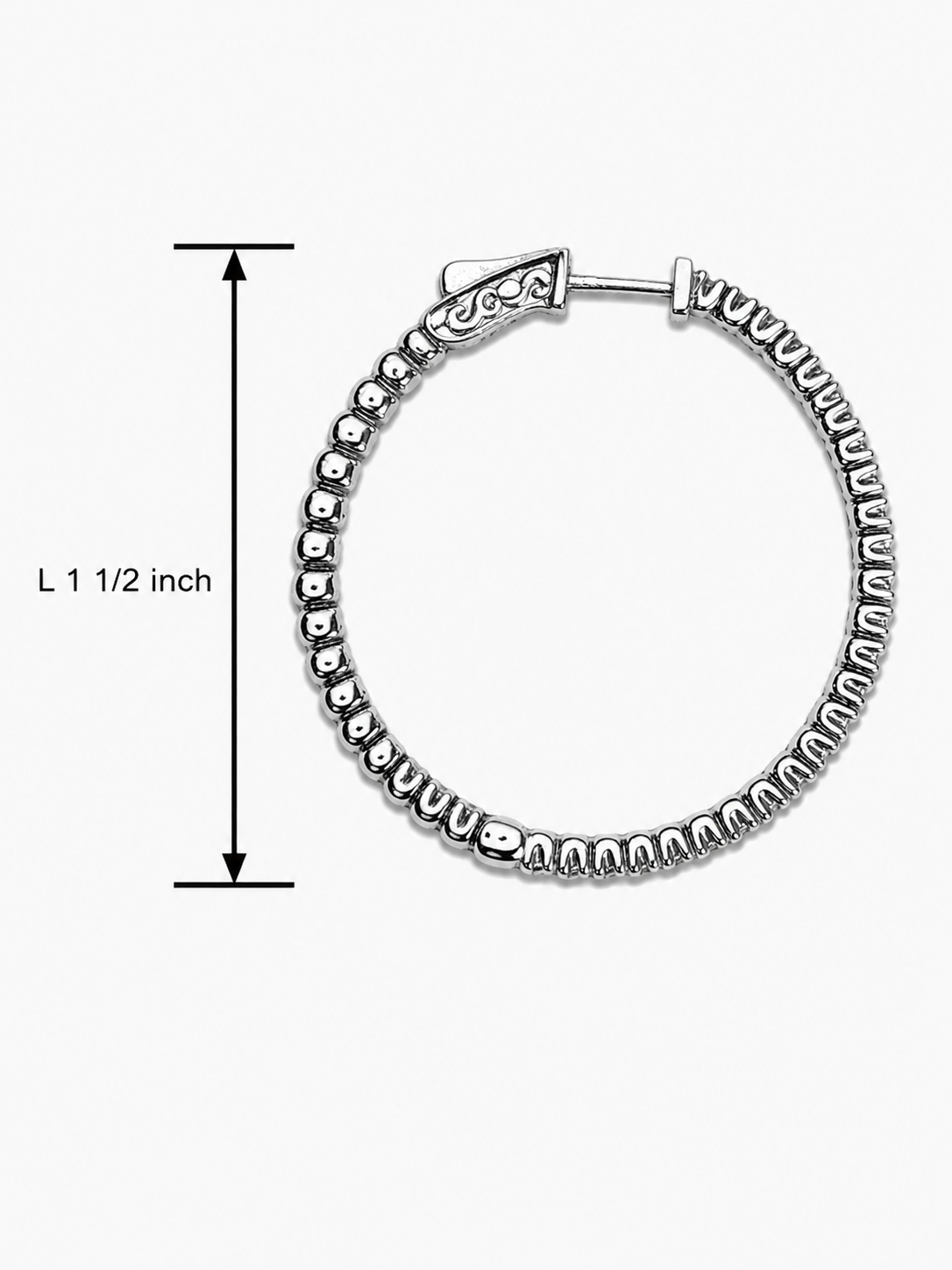 Sterling Silver Cubic Zirconia Inside-Out Hoop Earrings