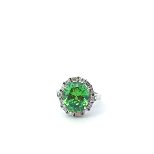 Sterling Silver Emerald cocktail Ring