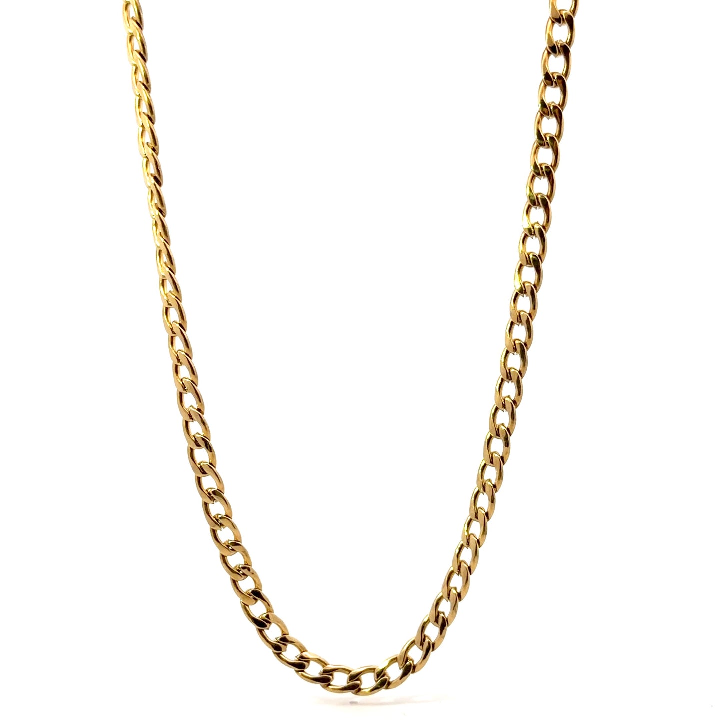 Gold Plated Curb Chain Necklace