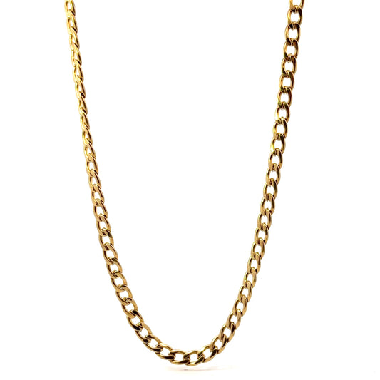 Gold Plated Curb Chain Necklace