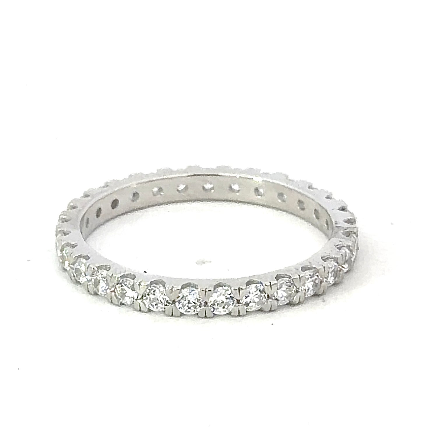 Sterling Silver Round cut Eternity Band