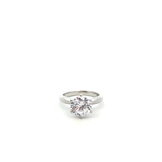 Sterling Silver Radiant Solitaire Ring