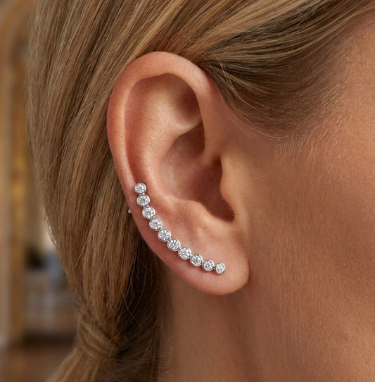 Sterling Silver Ear Climber Earrings
