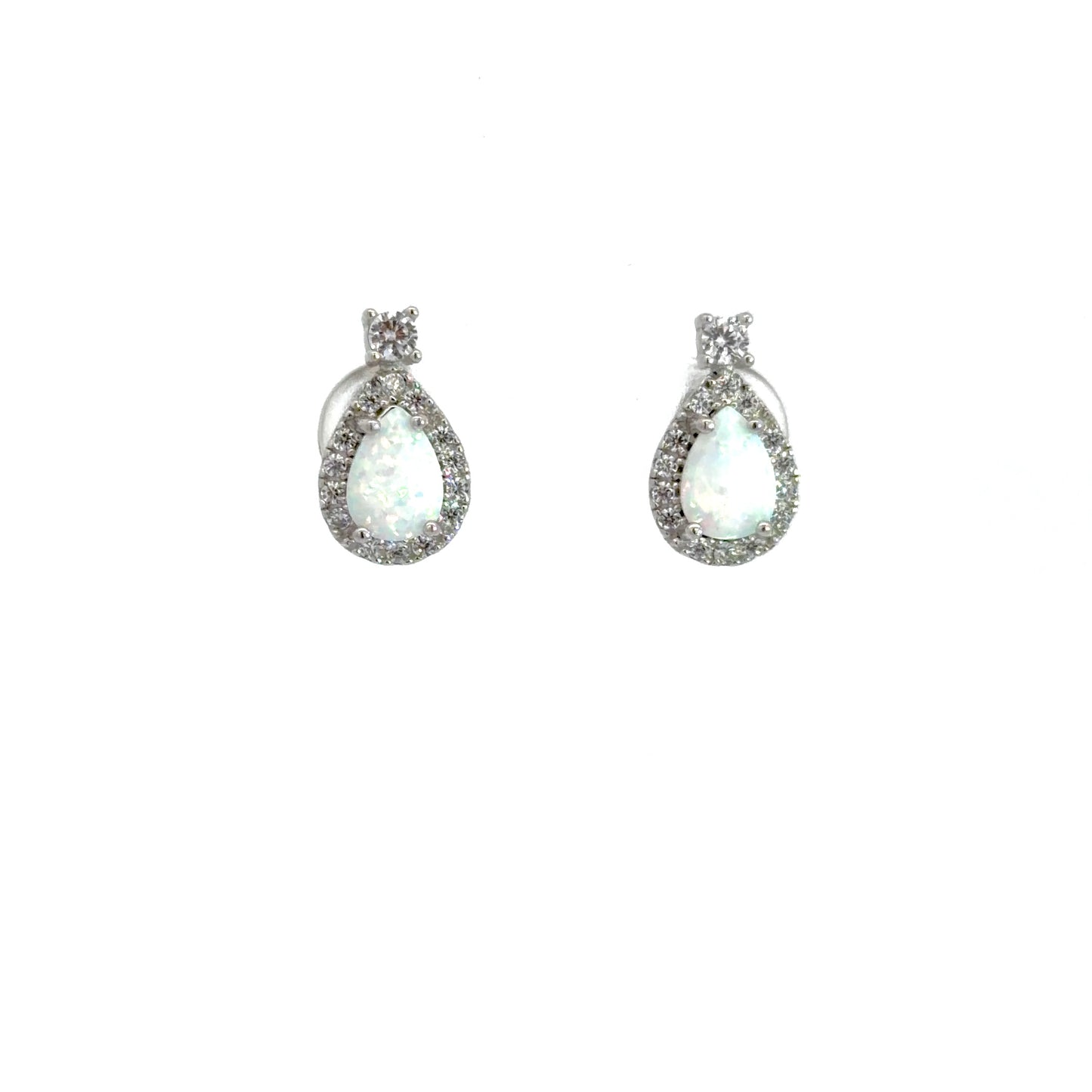 Stud Opal Teardrop Earrings