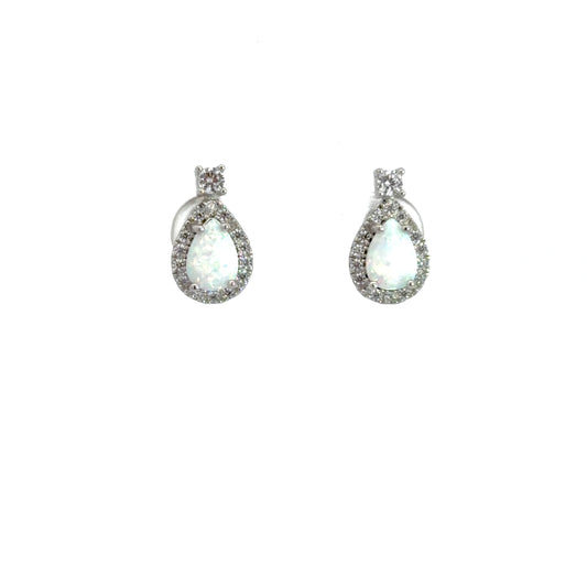 Stud Opal Teardrop Earrings
