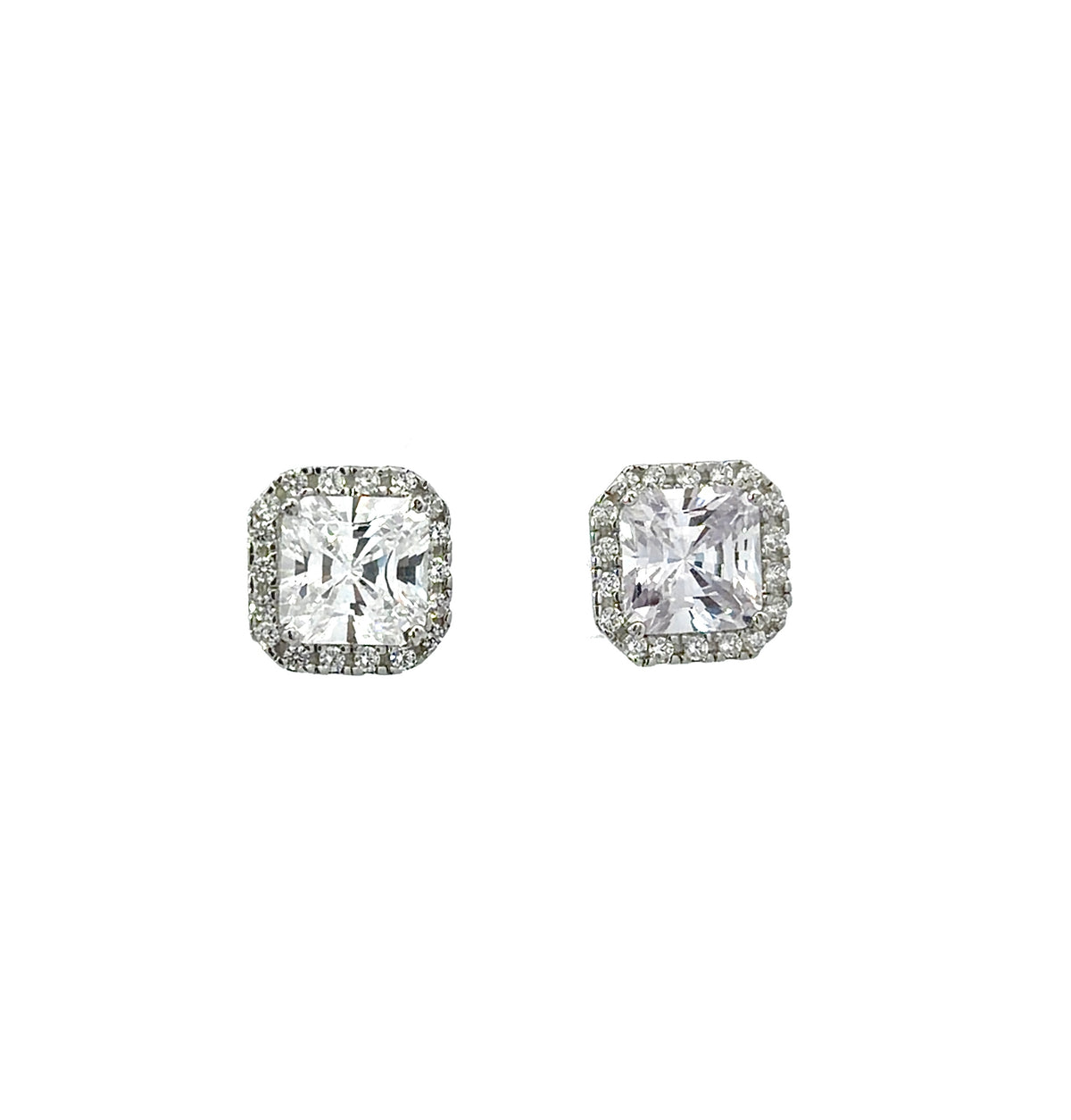 Sterling Silver Cushion cut Earrings