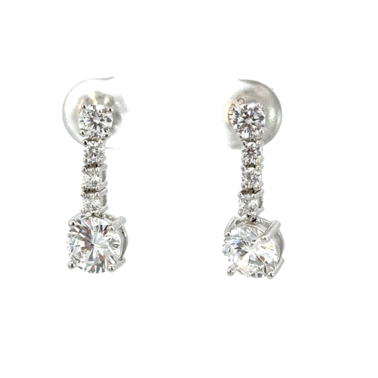 Elegant Round Cut Cubic Zirconia Drop Earrings