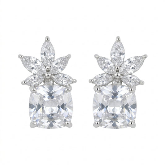 Sterling Silver Floral Stud Earrings