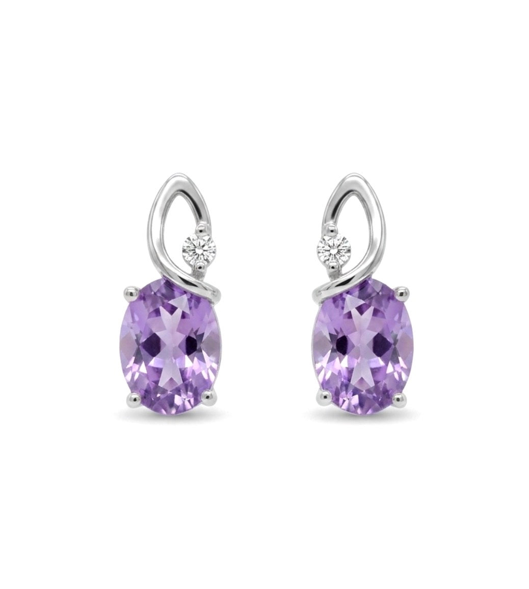 Sterling Silver Alexandrite Oval cut Earrings