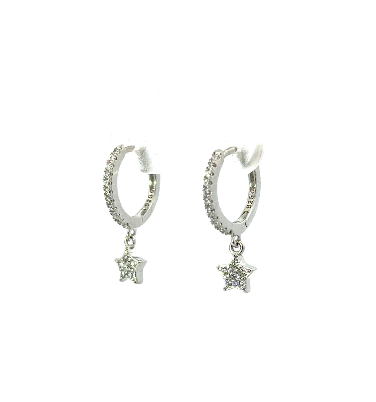 Sterling Silver Star Shaped Huggie Earrings