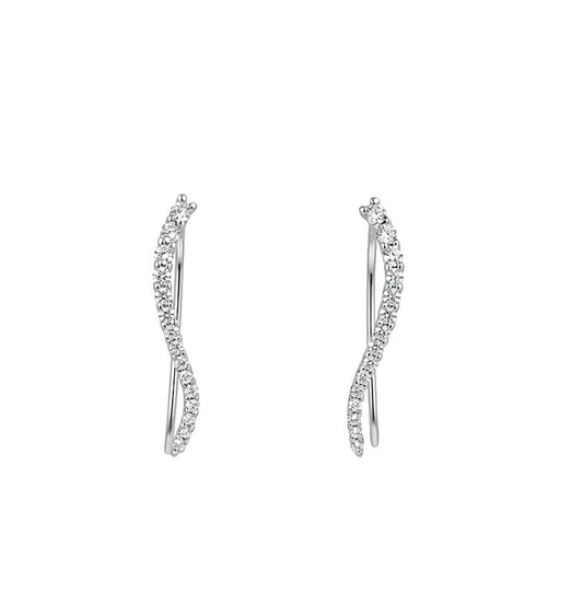 Sterling Silver S-Curve Ear Climber Earring