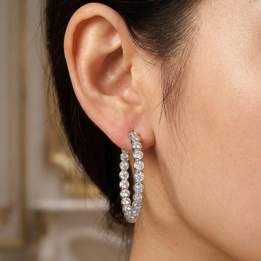 Inside-Out Round Shape Hoop Earrings