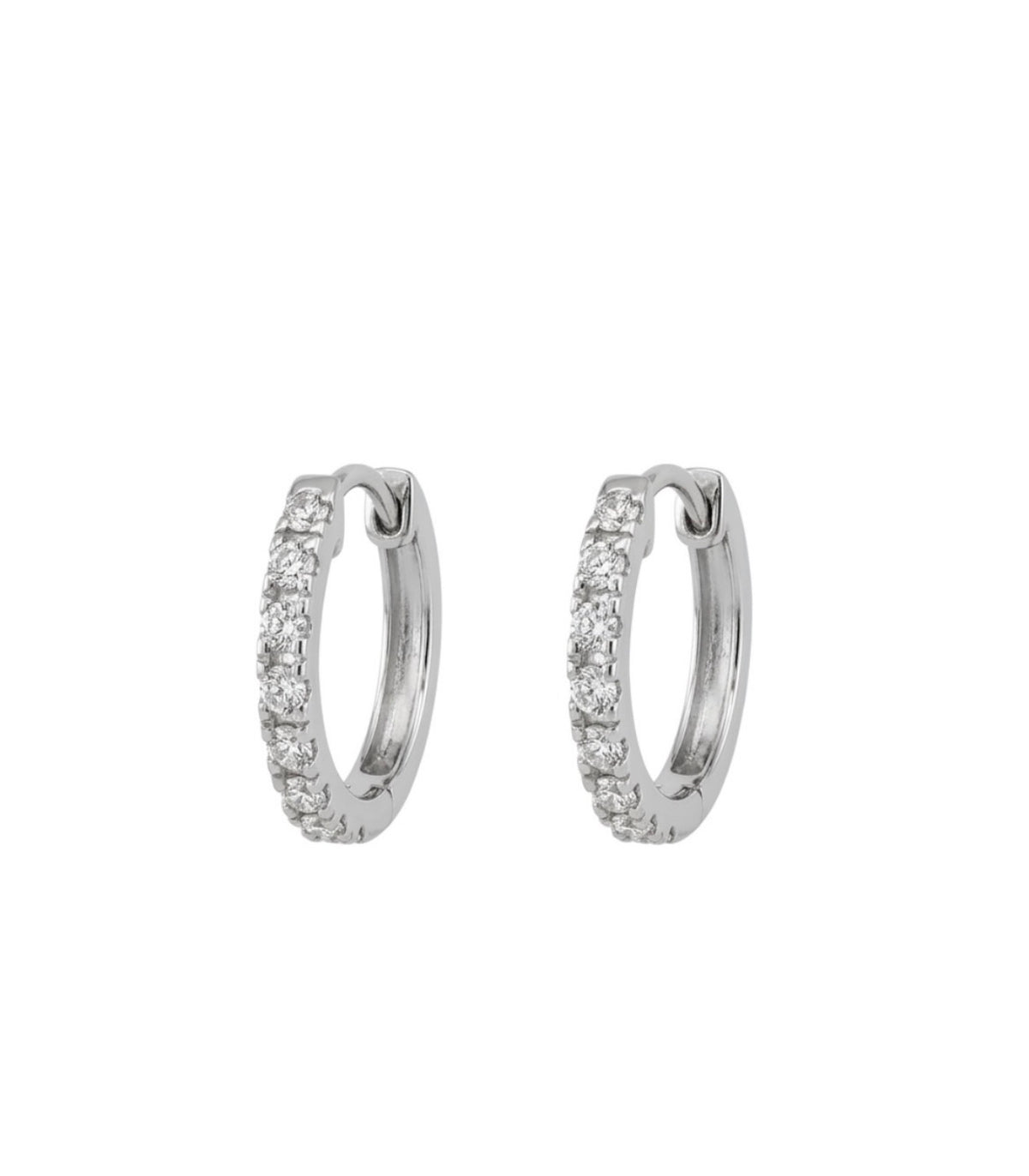 Sterling Silver Cubic Zirconia Huggie Earrings