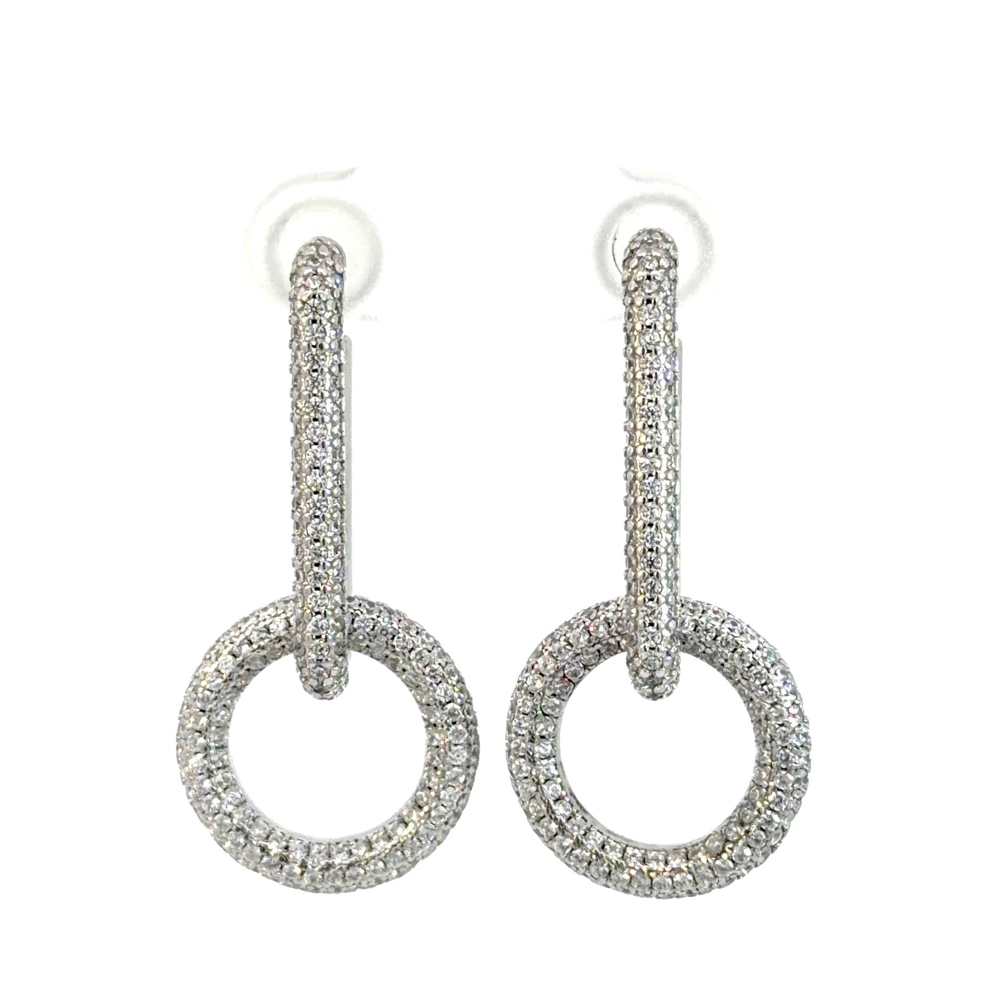 Micro Pave Link Earrings